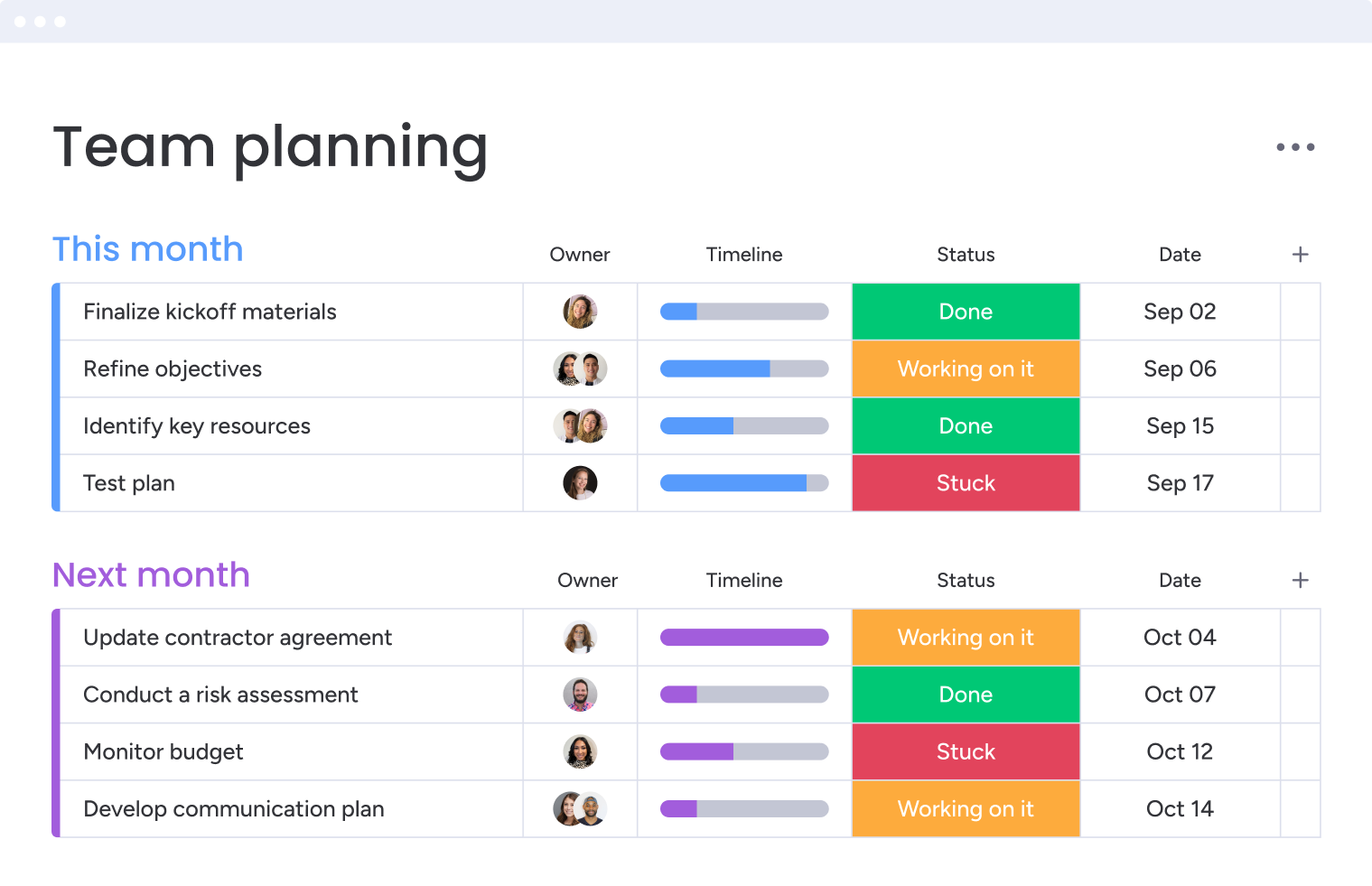 monday.com Work Management board