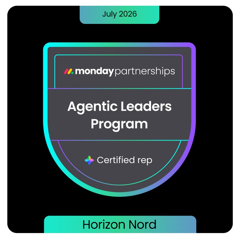 Badge monday partnerships, Agentic Leaders Program, représentant certifié, Horizon Nord, juillet 2026