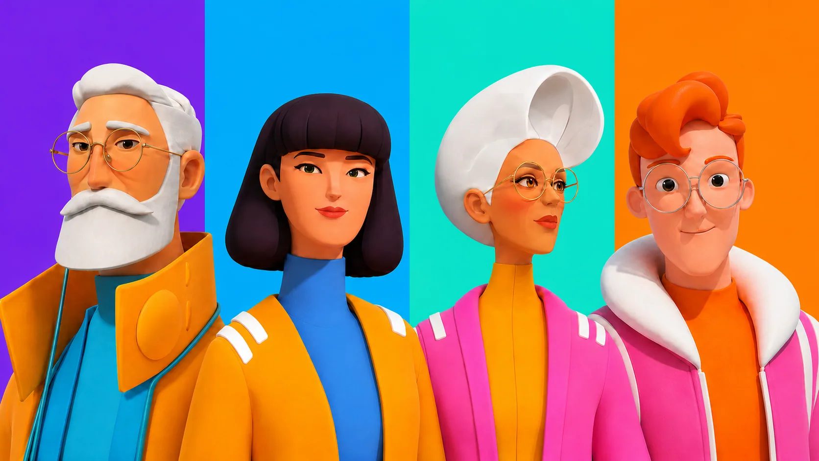 Bernard, Diane, Nora and Sam, Horizon Nord's four AI agents