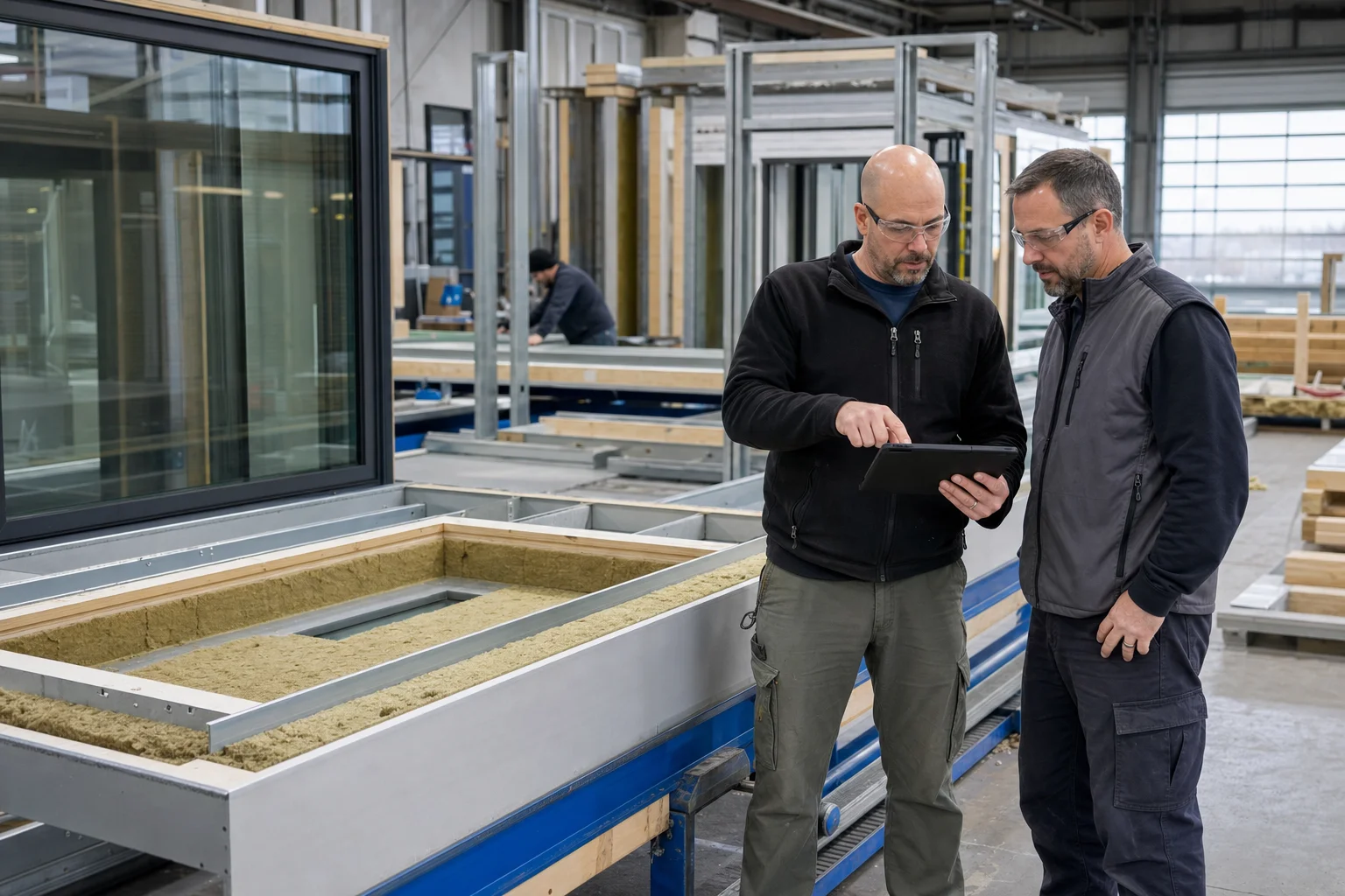 Coordinating orders inside a construction component factory